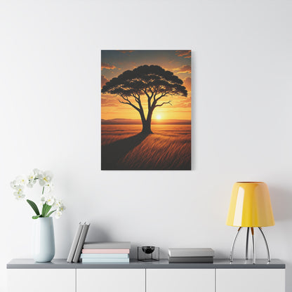 Lone Acacia Tree Sunset Horizon Wall Art & Canvas Prints