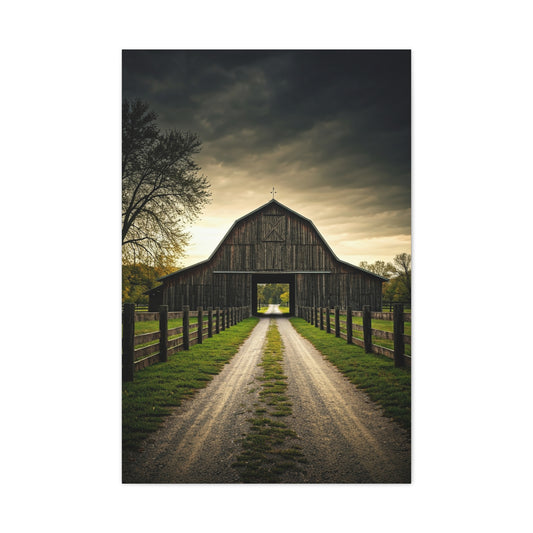 Symmetrical Drive-Through Barn Wall Art & Canvas Prints
