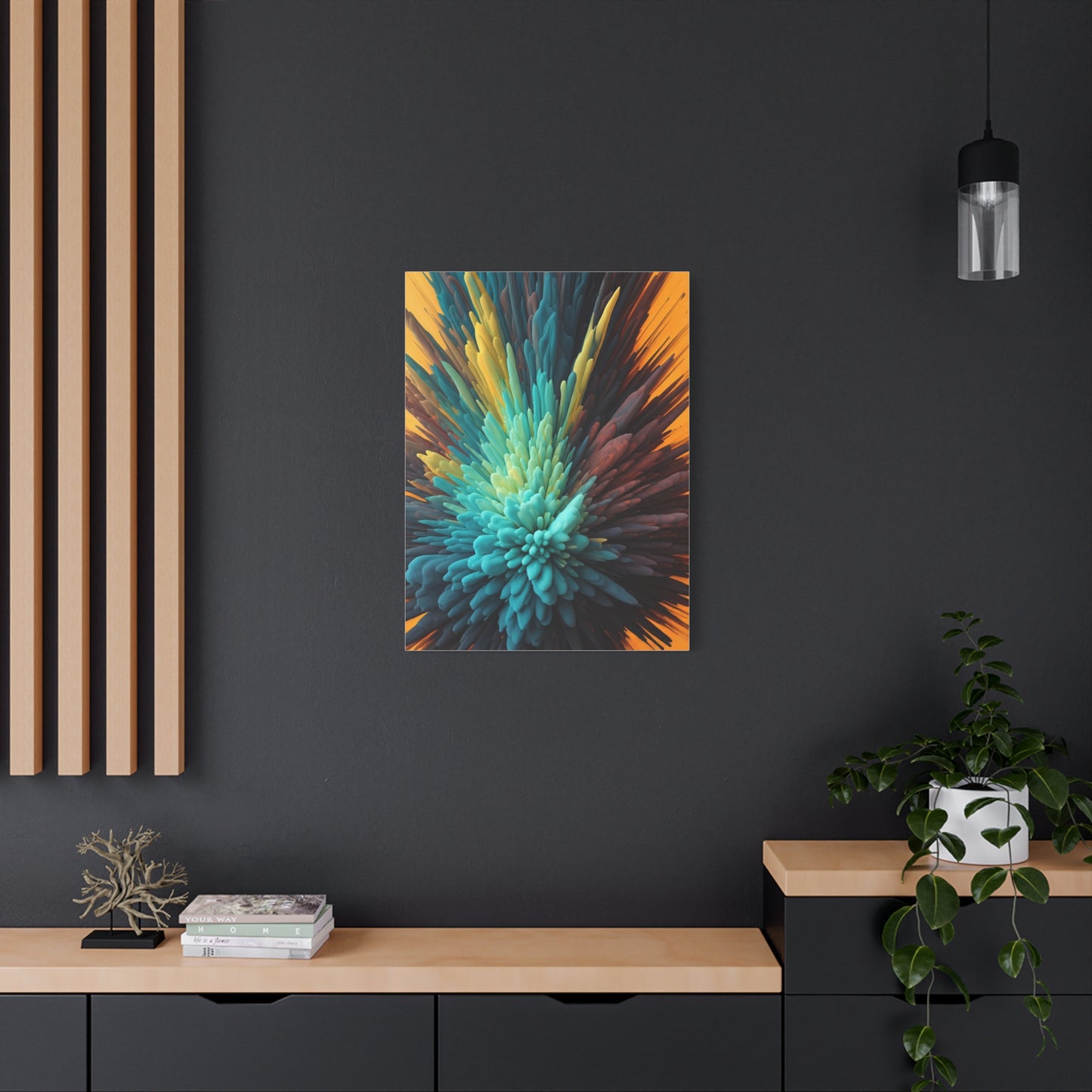 Teal Energy Bloom Abstract Wall Art & Canvas Prints