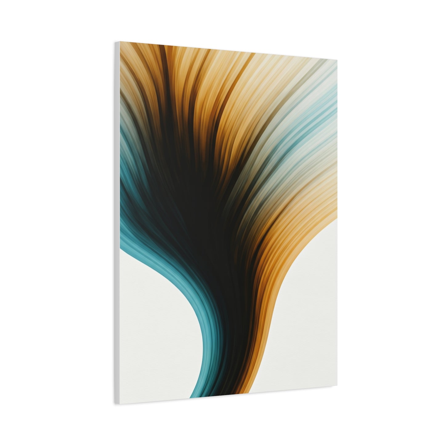 Flowing Gold and Teal Abstract Wall Art & Canvas Prints
