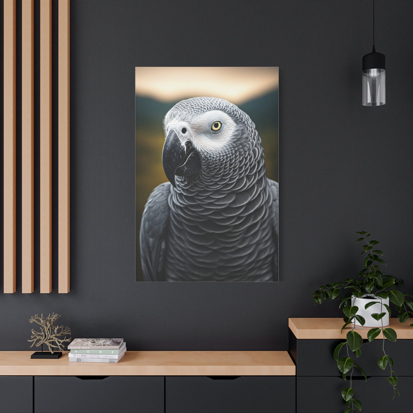 Sophisticated African Grey Parrot Portrait Wall Art & Canvas Prints