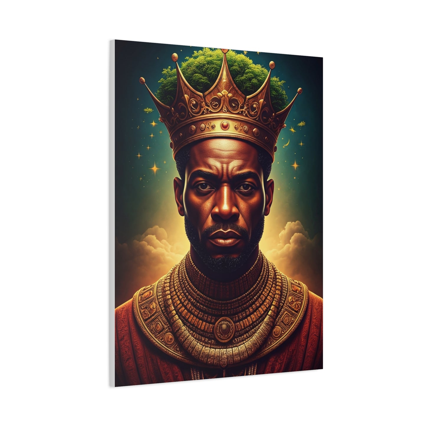 Celestial Crowned King Portrait Wall Art & Canvas Prints