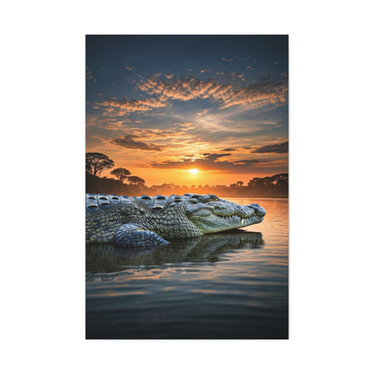 Crocodile Sunset Waterscape Wall Art & Canvas Prints
