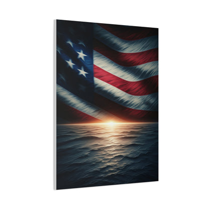 Flag Reflections at Sunset Wall Art & Canvas Prints