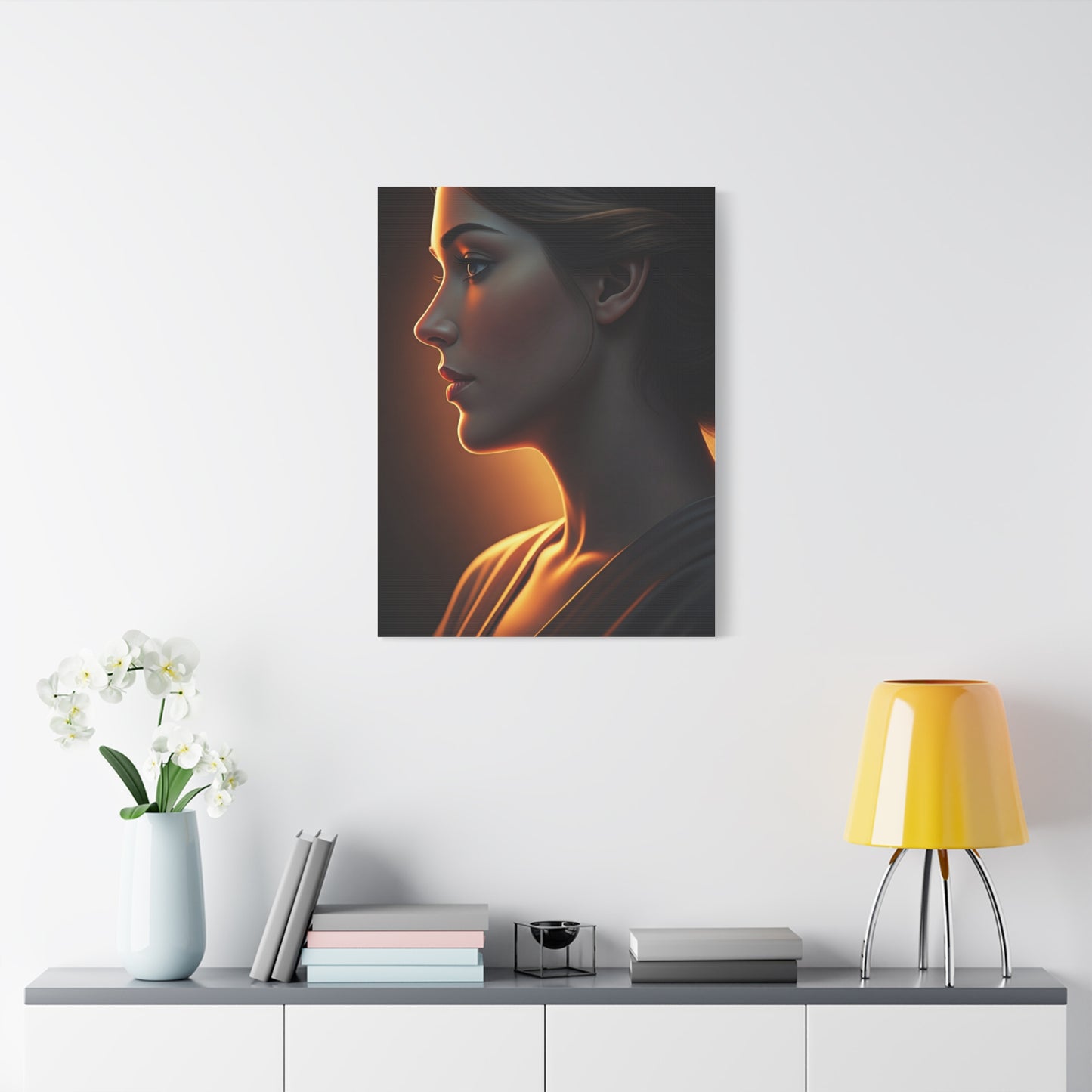 Soft Profile Glow Portrait Wall Art & Canvas Prints