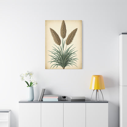 Wild Grass and Seed Heads Illustration Wall Art & Canvas Prints