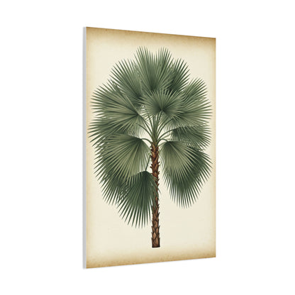 Fan Palm Leaf Tree Illustration Wall Art & Canvas Prints