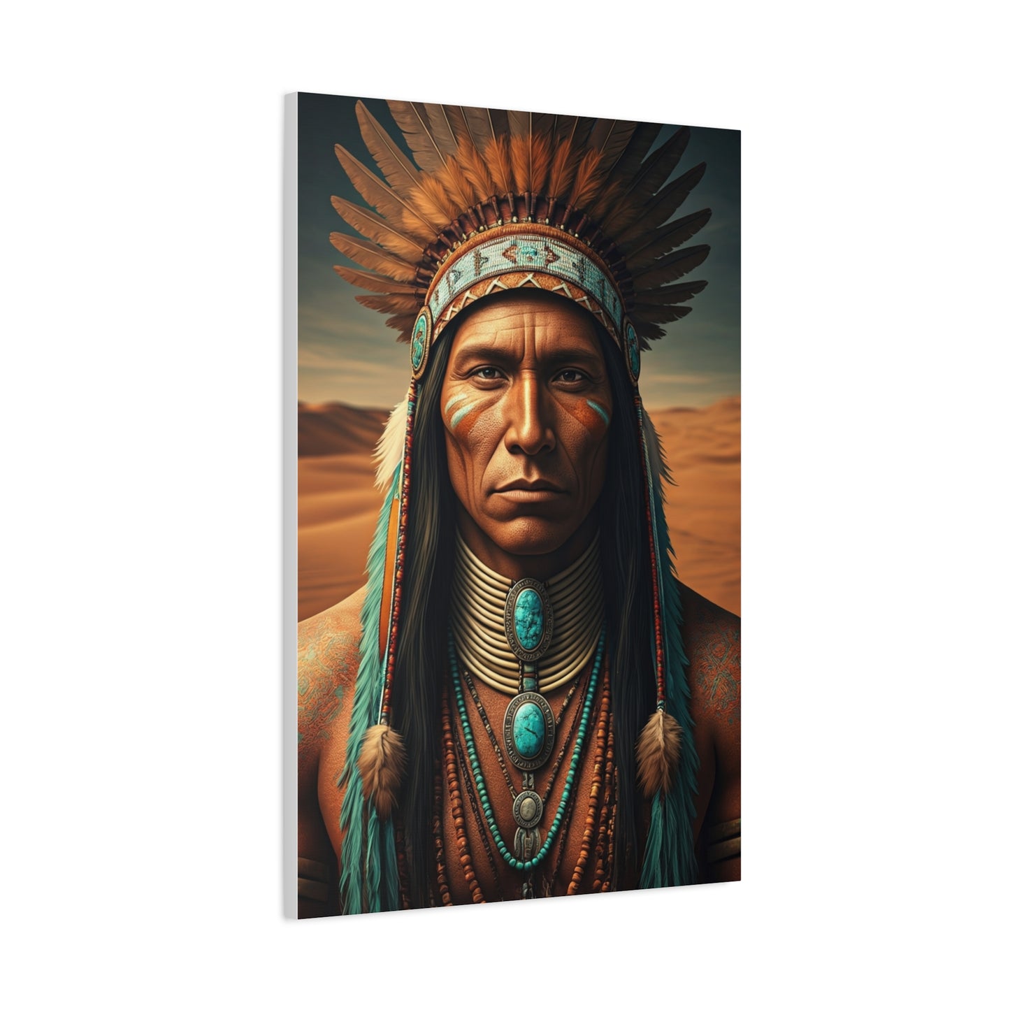Tribal Spirit Headdress Portrait Wall Art & Canvas Prints