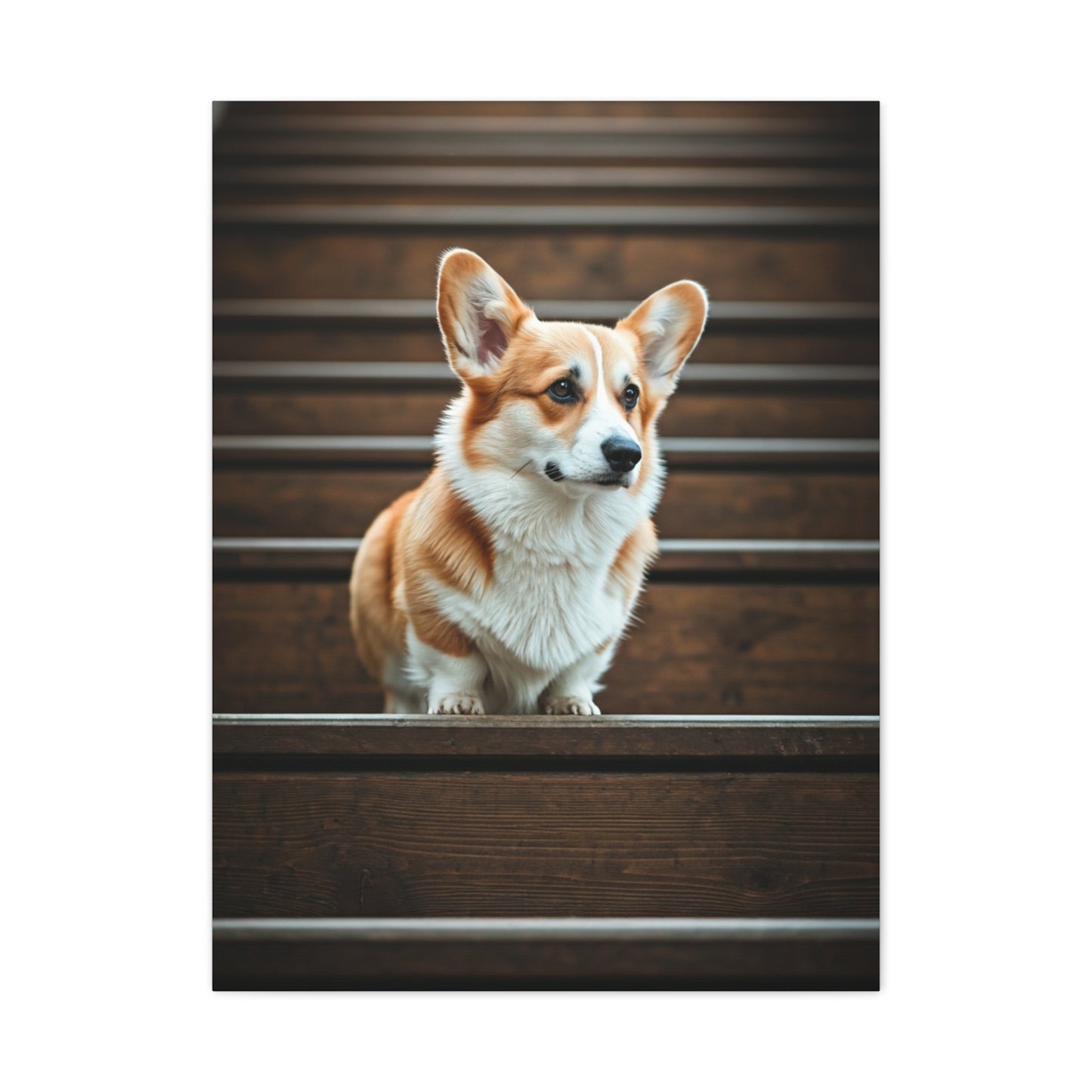 Stairway Corgi Charm Wall Art & Canvas Print