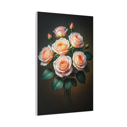 Peach Rose Harmony Floral Wall Art & Canvas Prints