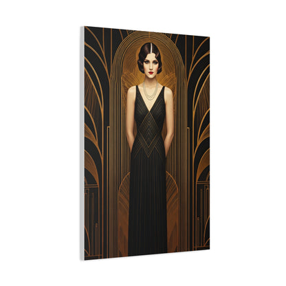 Midnight Deco Portrait Lady Wall Art & Canvas Prints
