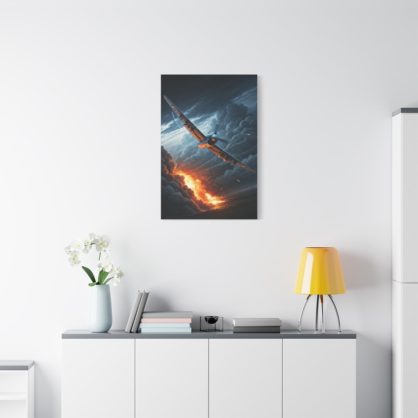 Firestorm Wing Dive Battle Scene Wall Art & Canvas Prints