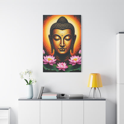 Golden Halo Buddha Close-Up Wall Art & Canvas Prints