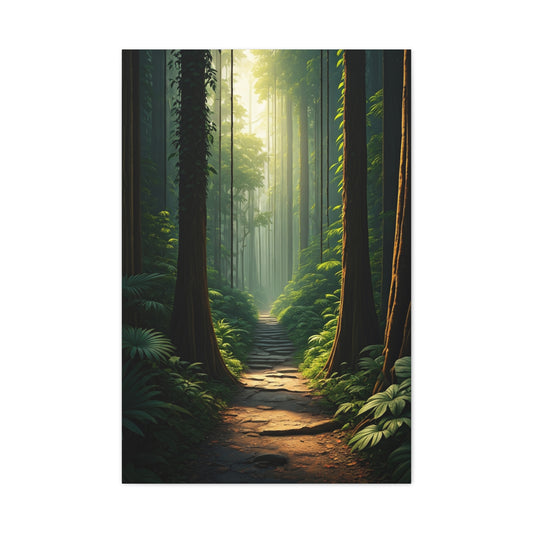 Misty Woodland Path Serenity Wall Art & Canvas Prints