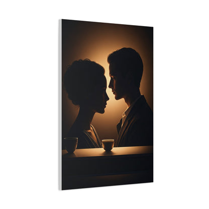 Intimate Silhouettes at Candlelit Table Wall Art & Canvas Prints