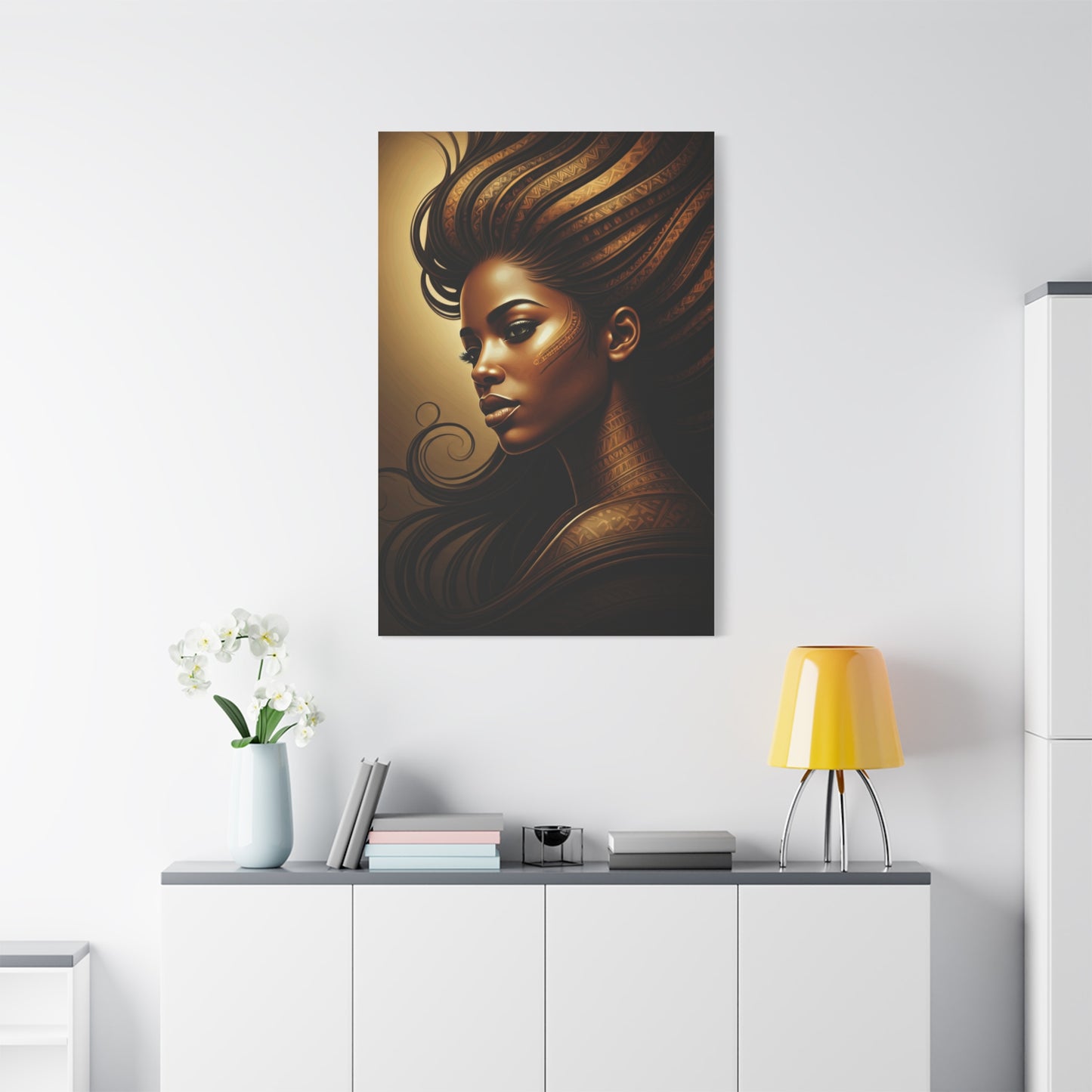 Golden Breeze Goddess Portrait Wall Art & Canvas Prints
