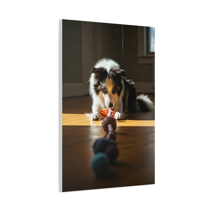 Sunlit Playtime Pup Wall Art & Canvas Print