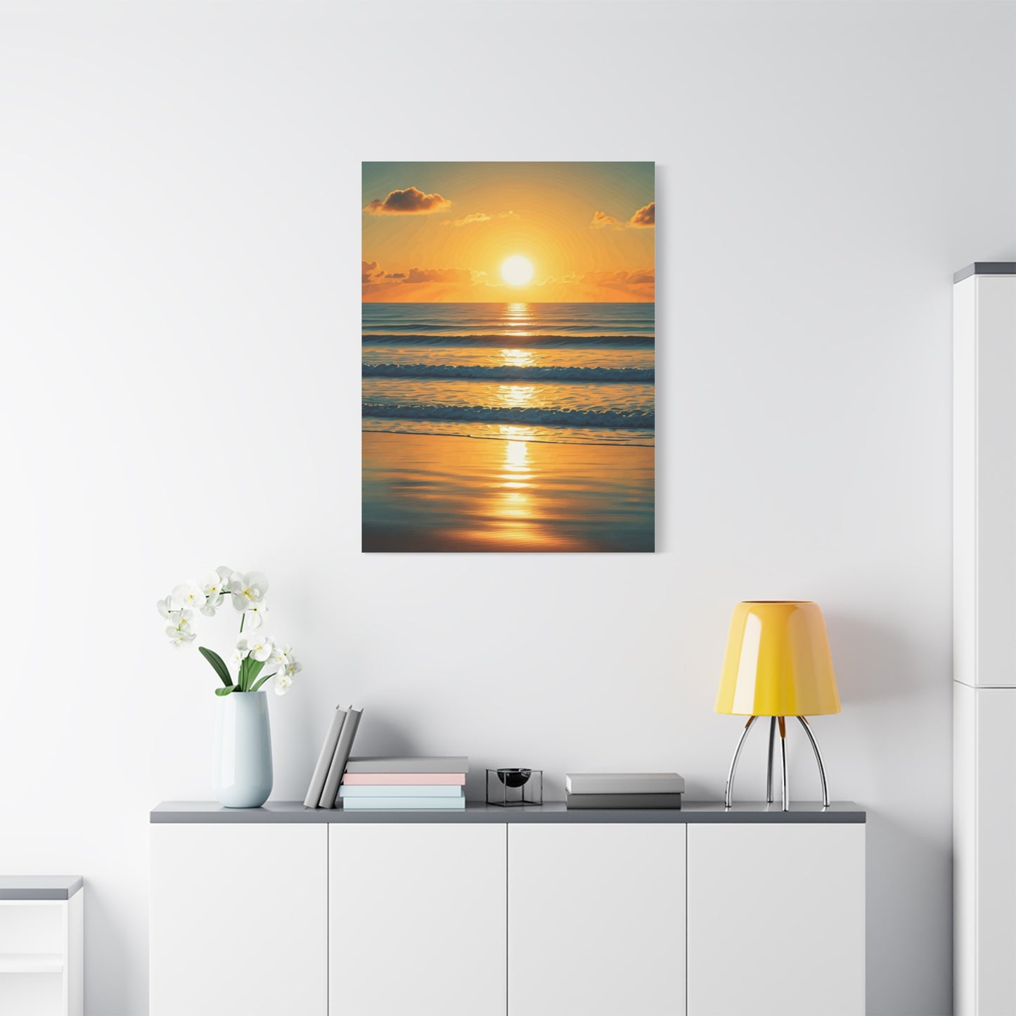 Golden Wave Horizon Sunset Wall Art & Canvas Prints