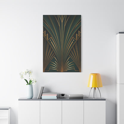 Emerald Radiance Fan Art Deco Wall Art & Canvas Prints