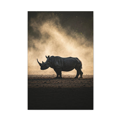Rhino in Golden Dust Wilderness Wall Art & Canvas Prints