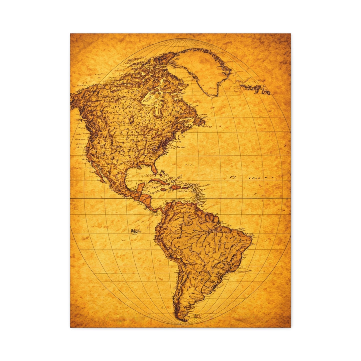 Minimal Vintage World Silhouette Map Wall Art & Canvas Prints