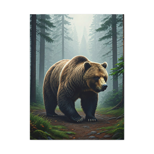 Woodland Path Grizzly Bear Wall Art & Canvas Prints