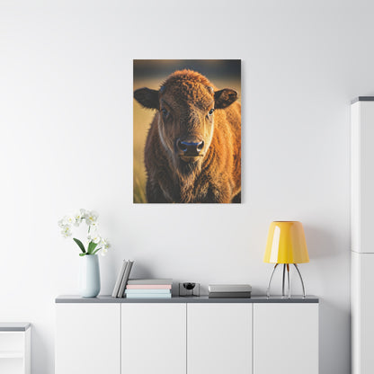 Young Plains Bison Calf Portrait Wall Art & Canvas Print