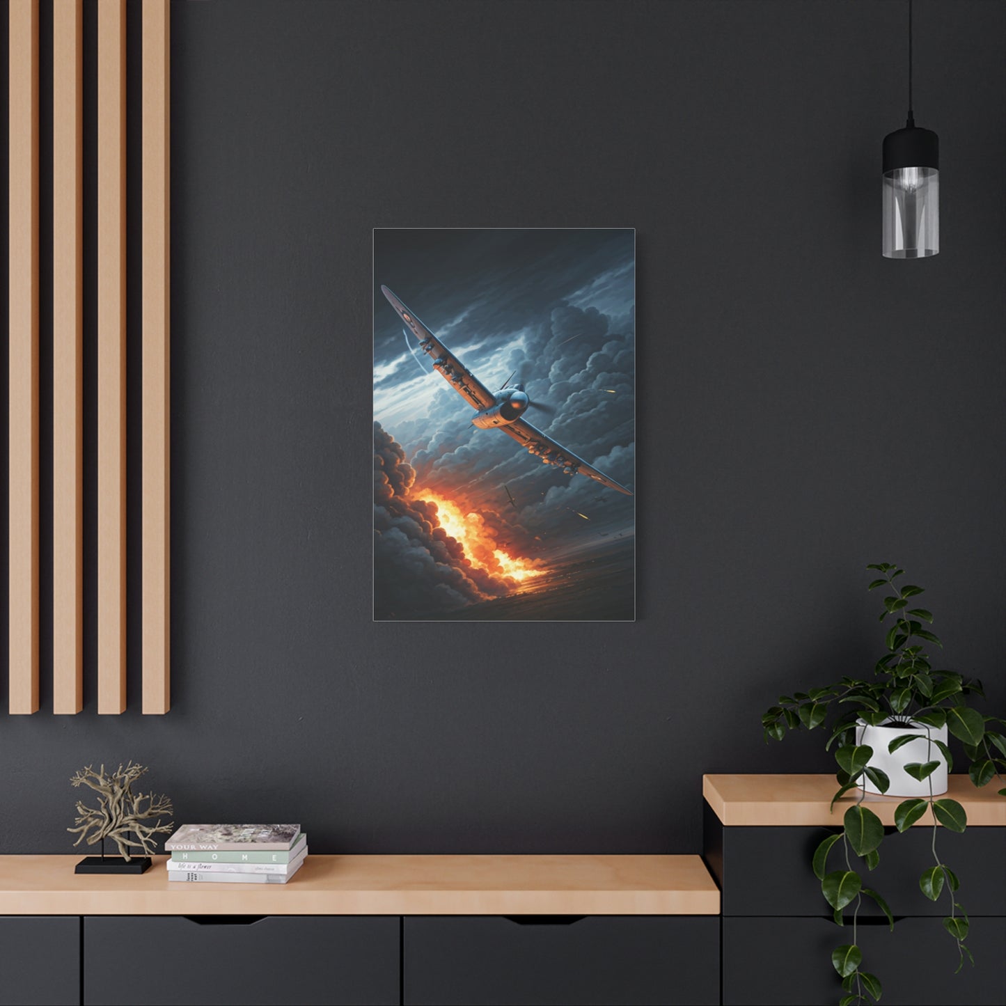 Firestorm Wing Dive Battle Scene Wall Art & Canvas Prints