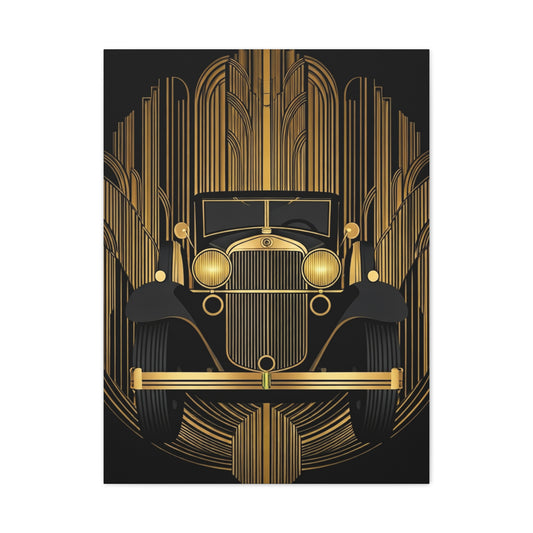 Classic Gold Roadster Art Deco Wall Art & Canvas Prints
