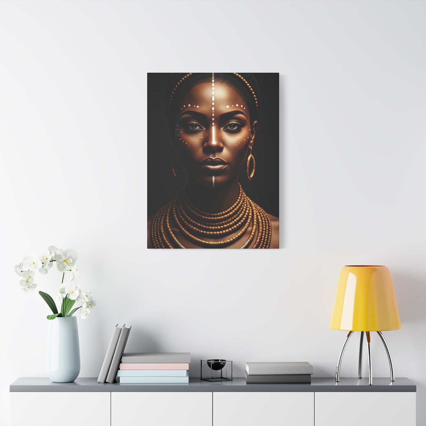 Golden Tribal Goddess Portrait Wall Art & Canvas Prints