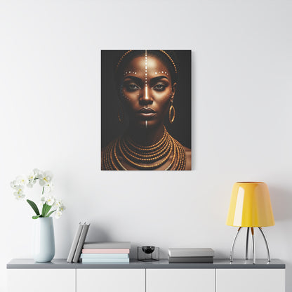 Golden Tribal Goddess Portrait Wall Art & Canvas Prints