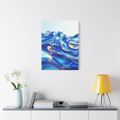 Fluid Blue Silk Waves Wall Art & Canvas Prints