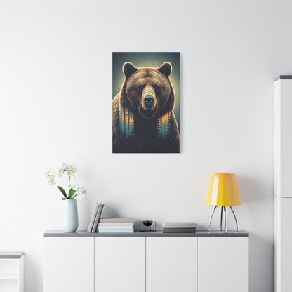 Double Exposure Forest Bear Wall Art & Canvas Prints