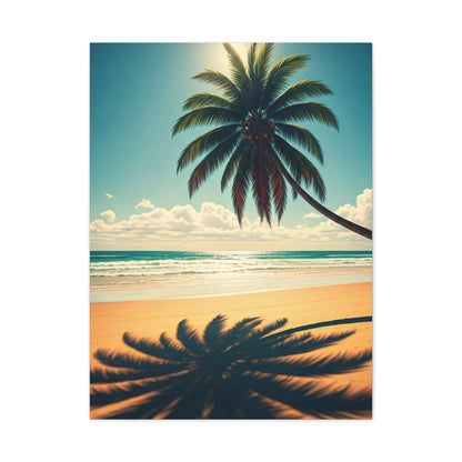 Palm Shadow Serenity Beach Wall Art & Canvas Prints