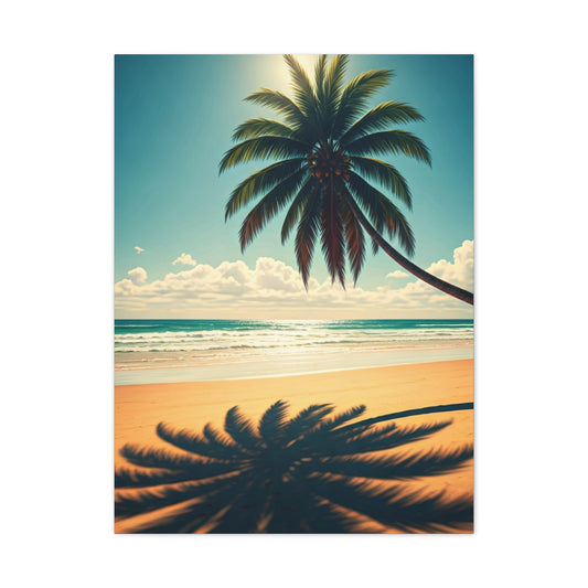 Palm Shadow Serenity Beach Wall Art & Canvas Prints