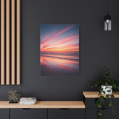 Blush Sky Streaks Coastal Sunset Wall Art & Canvas Prints