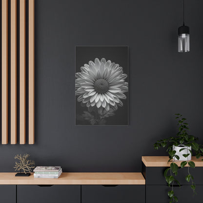 Monochrome Daisy Bloom Portrait Wall Art & Canvas Prints