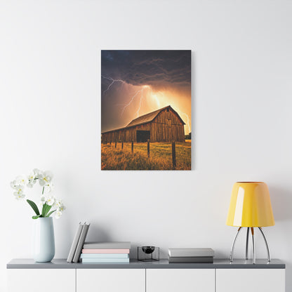 Lightning Over the Old Farm Barn Wall Art & Canvas Prints