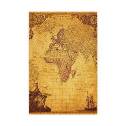 Double Hemisphere Vintage World Map Wall Art & Canvas Prints