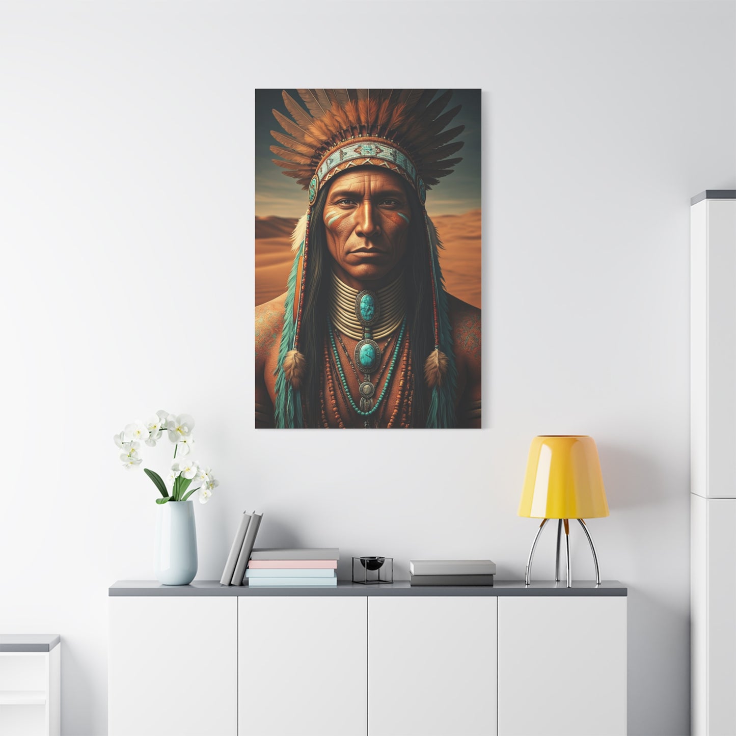 Tribal Spirit Headdress Portrait Wall Art & Canvas Prints