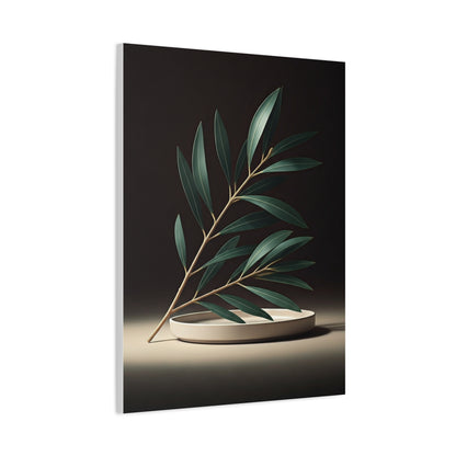 Minimal Olive Branch Botanical Wall Art & Canvas Prints