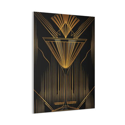 Golden Martini Luxe Art Deco Wall Art & Canvas Prints