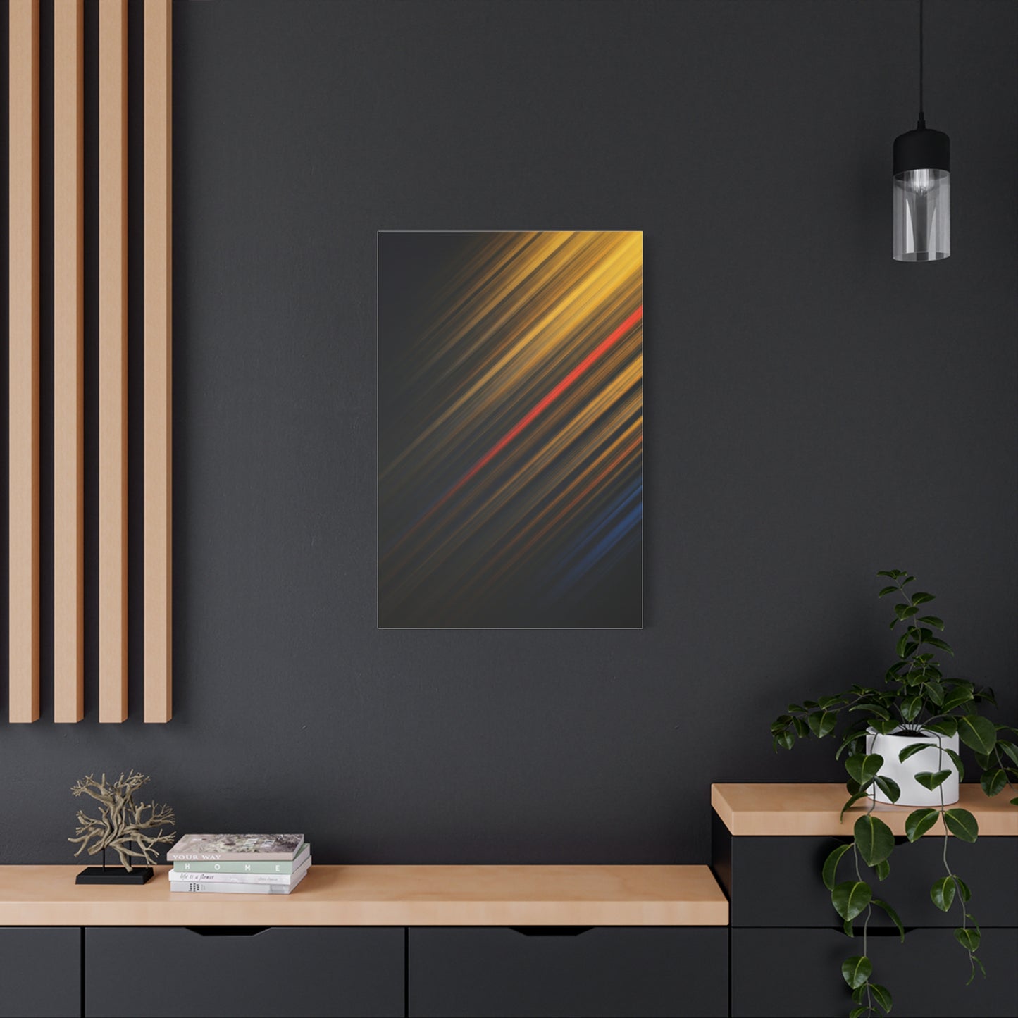 Golden Diagonal Light Abstract Wall Art & Canvas Prints