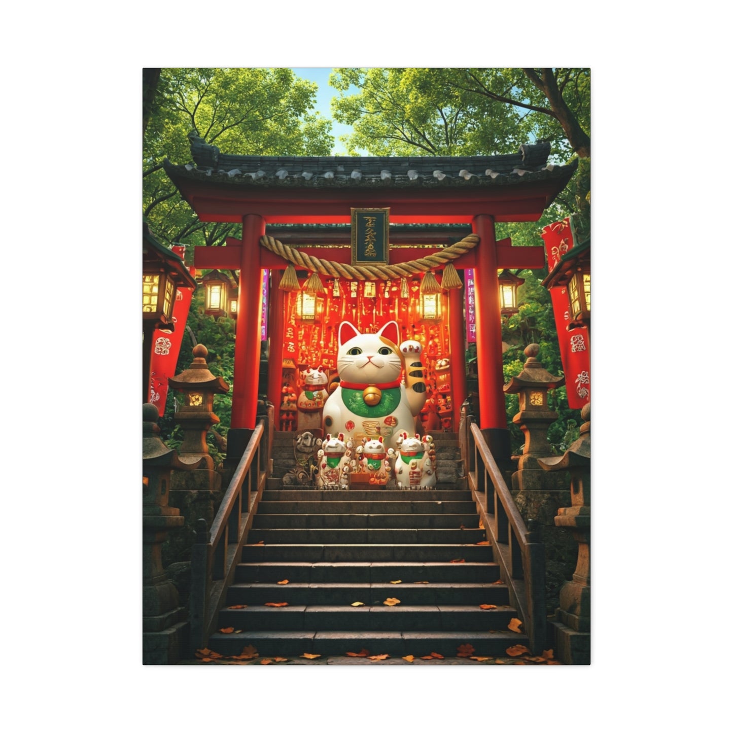 Fortune Cat Shrine Wall Art & Canvas Prints