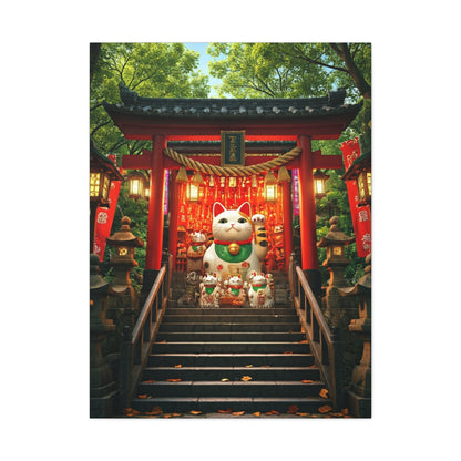 Fortune Cat Shrine Wall Art & Canvas Prints