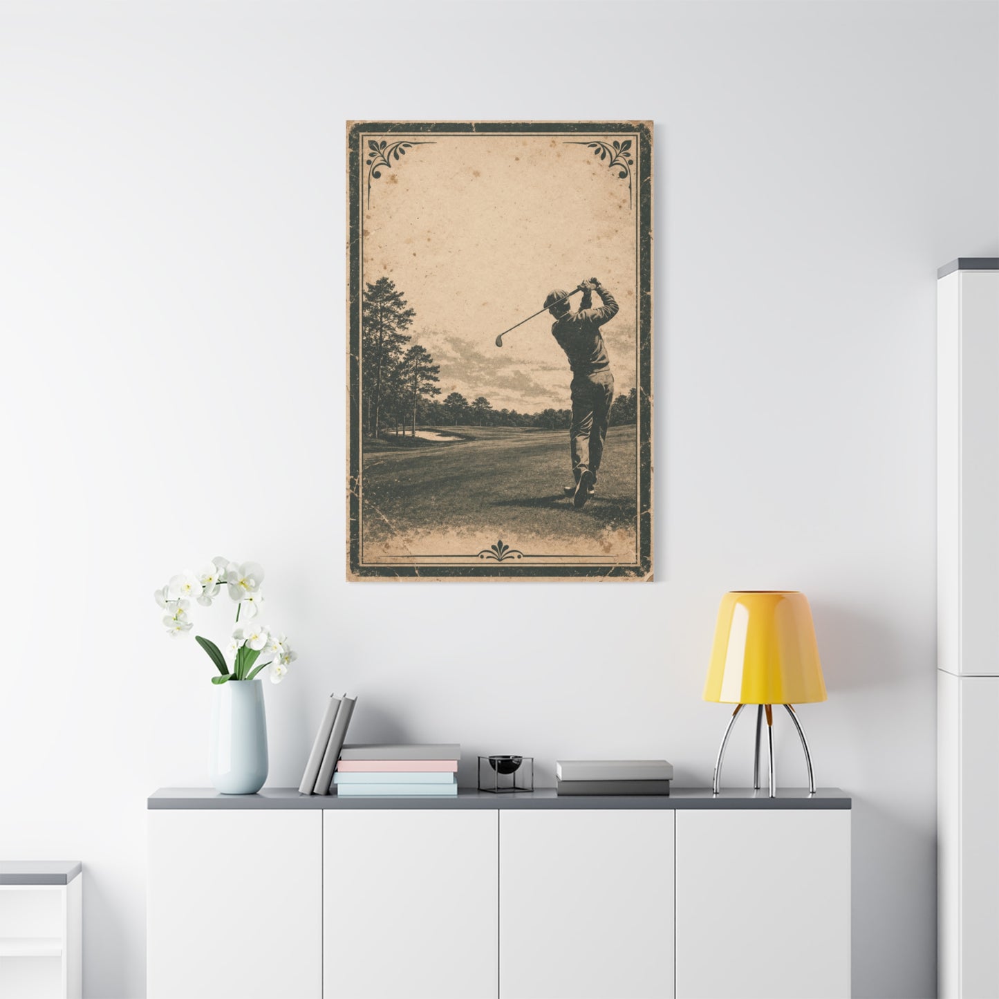 Vintage Tournament Poster Golfer Wall Art & Canvas Print