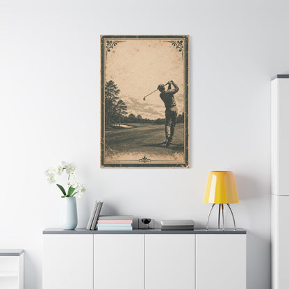 Vintage Tournament Poster Golfer Wall Art & Canvas Print
