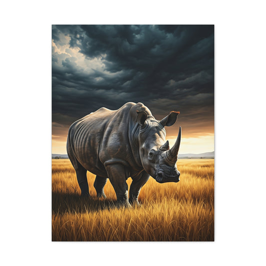 Rhino Guardian Under Stormy Skies Wall Art & Canvas Prints