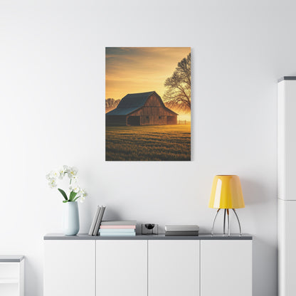 Golden Hour Farmstead Barn Wall Art & Canvas Prints