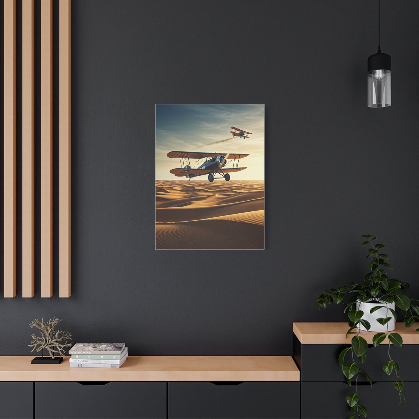 Desert Dawn Biplane Adventure Wall Art & Canvas Prints